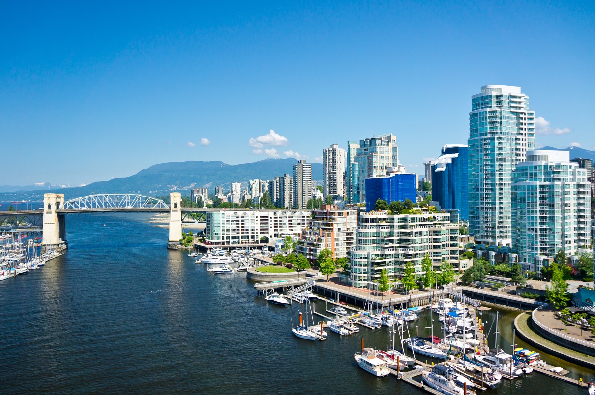 Beautiful view of Vancouver, British Columbia, Canada